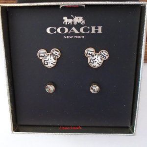 NWT Coach Disney Mickey Mouse X Keith Haring Stud Earrings Set